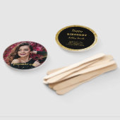 Moderne elegante Schwarz und Gold süß 16 Fächer (Non-assembled)