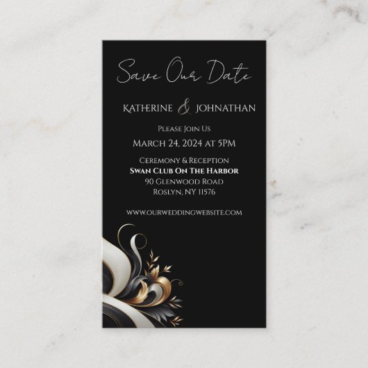 Moderne Elegante Schwarz und Gold Visitenkarte (Vorderseite)