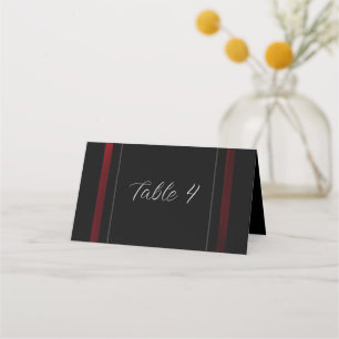 Moderne Elegante Schwarz und Rot Platzkarte