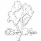 Moderne, elegante Schwarz-Weiß-Blume Aufkleber (Vorderseite)