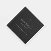 Moderne elegante Schwarz-Weiß-Dankeschön für Hochz Serviette (Ecke)