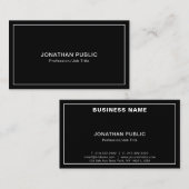 Moderne Elegante Schwarz-weiß Einfache Eleganz Sch Visitenkarte (Vorne/Hinten)