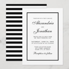 Moderne elegante Schwarz-Weiß-Einladung zur Hochze Einladung