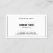 Moderne Elegante Schwarz-weiß Elegant Einfach Visitenkarte (Rückseite)