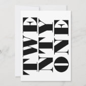 Moderne elegante Schwarz-Weiß-Fett-Typografie Einladung (Rückseite)