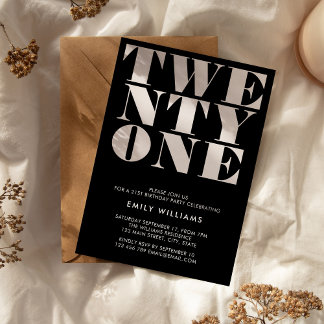 Moderne elegante Schwarz-Weiß-Fett-Typografie Einladung