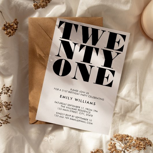 Moderne elegante Schwarz-Weiß-Fett-Typografie Einladung