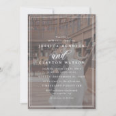 Moderne, elegante Schwarz-Weiß-Foto-Hochzeit Einladung (Vorderseite)