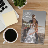 Moderne, elegante Schwarz-Weiß-Foto-Hochzeit Einladung