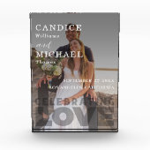 Moderne, elegante Schwarz-Weiß-Foto-Hochzeit Fotoblock (Vorderseite)