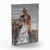 Moderne, elegante Schwarz-Weiß-Foto-Hochzeit Fotoblock (Links)