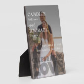 Moderne, elegante Schwarz-Weiß-Foto-Hochzeit Fotoplatte (Seite)