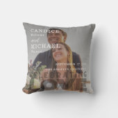 Moderne, elegante Schwarz-Weiß-Foto-Hochzeit Kissen (Vorderseite)