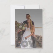 Moderne, elegante Schwarz-Weiß-Foto-Hochzeit RSVP Karte (Rückseite)