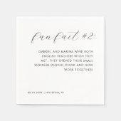 Moderne elegante Schwarz-Weiß-Fun-Fakt # 2 Hochzei Serviette (Vorderseite)