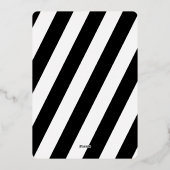 Moderne, elegante Schwarz-Weiß-Goldgestecke Folieneinladung (Rückseite)