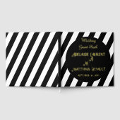 Moderne, elegante Schwarz-Weiß-Goldgestecke Gästebuch (Voll)