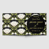 Moderne, elegante Schwarz-Weiß-Goldgestecke Gästebuch (Voll)