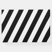 Moderne, elegante Schwarz-Weiß-Goldgestecke Gästebuch (Rückseite)