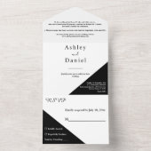 Moderne elegante Schwarz-Weiß-Hochzeit All In One Einladung (Innen Boden)