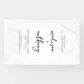 Moderne, elegante Schwarz-Weiß-Hochzeit Banner (Horizontal)