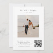 Moderne, elegante Schwarz-Weiß-Hochzeit Einladung (Rückseite)