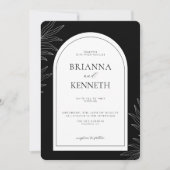Moderne elegante Schwarz-Weiß-Hochzeit Einladung (Vorderseite)