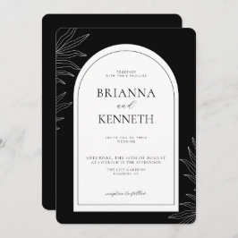 Moderne elegante Schwarz-Weiß-Hochzeit Einladung
