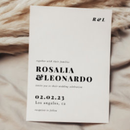 Moderne elegante Schwarz-Weiß-Hochzeit Einladung