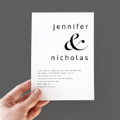 Moderne, elegante Schwarz-Weiß-Hochzeit Einladung