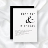 Moderne, elegante Schwarz-Weiß-Hochzeit Einladung