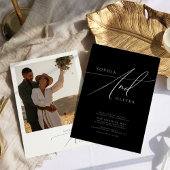 Moderne, elegante Schwarz-Weiß-Hochzeit Einladung