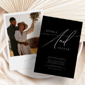 Moderne, elegante Schwarz-Weiß-Hochzeit Einladung