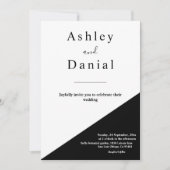 Moderne elegante Schwarz-Weiß-Hochzeit Einladung (Vorderseite)