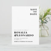 Moderne elegante Schwarz-Weiß-Hochzeit Einladung (Stehend Vorderseite)