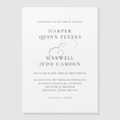 Moderne, elegante Schwarz-Weiß-Hochzeit Magneteinladung (Vorderseite)