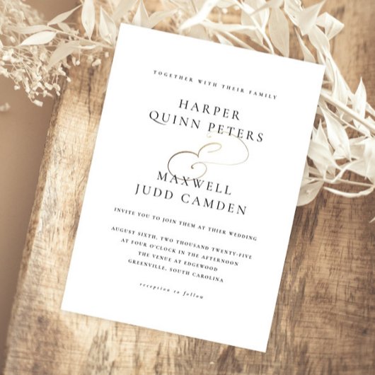 Moderne, elegante Schwarz-Weiß-Hochzeit Magneteinladung