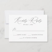 Moderne, elegante Schwarz-Weiß-Hochzeit RSVP Karte (Vorderseite)
