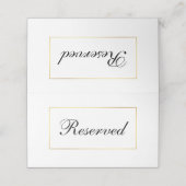 Moderne elegante Schwarz-Weiß-Hochzeit vorbehalten Platzkarte (Außenseite Aufgefaltet)