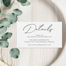 Moderne elegante Schwarz-Weiß-Hochzeitsdetails