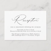 Moderne, elegante Schwarz-Weiß-Hochzeitsempfehlung Begleitkarte (Vorderseite)