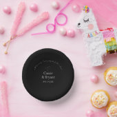 Moderne elegante Schwarz-Weiß-Minimal-Hochzeit Pappteller (Party)