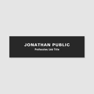 Moderne, elegante Schwarz-Weiß-Minimalistische Vor Namensschild
