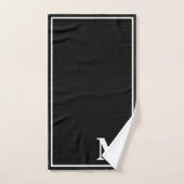 Moderne elegante Schwarz-Weiß-Monogramm Badhandtuch Set (Handtuch)