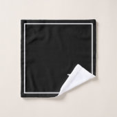 Moderne elegante Schwarz-Weiß-Monogramm Badhandtuch Set (Waschlappen)