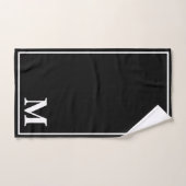 Moderne elegante Schwarz-Weiß-Monogramm Badhandtuch Set (Handtuch)