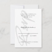 Moderne, elegante Schwarz-Weiß-Monogramm-Hochzeit RSVP Karte (Vorderseite)