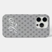 Moderne elegante Schwarz-Weiß-Monogramm-Muster Case-Mate iPhone Hülle (Rückseite (Horizontal))