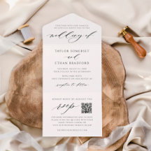 Moderne elegante Schwarz-Weiß-QR-Hochzeit