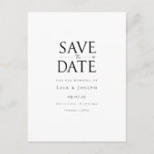 Moderne Elegante Schwarz-Weiß-Save the Date Postkarte (Vorderseite)